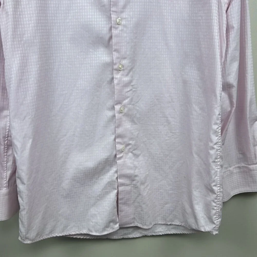 ETON pink gingham button up dress shirt 39 15.5 cotton